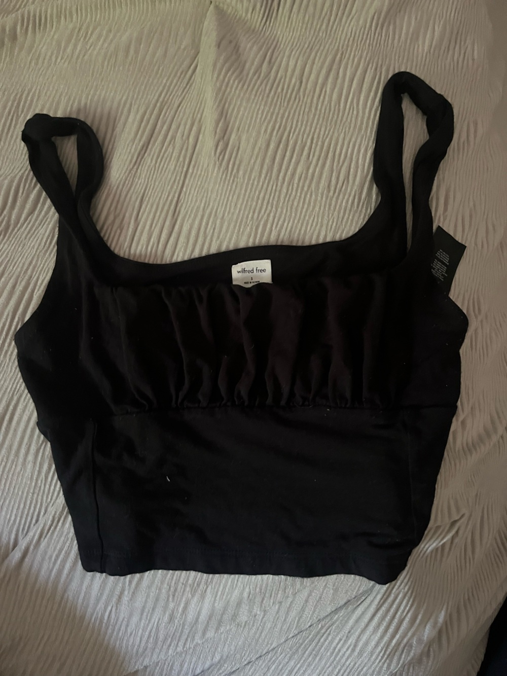 Wilfred Black Ruched Stretch Tank